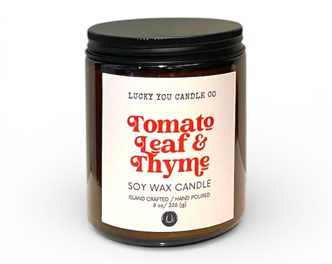 Featured listing image: Tomato Leaf & Thyme  Soy Candle