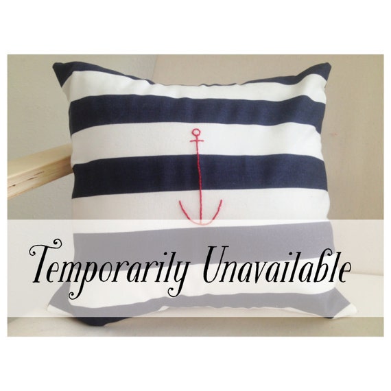 Items similar to Navy Anchor Pillow 14'' / anchor decor / pillow case