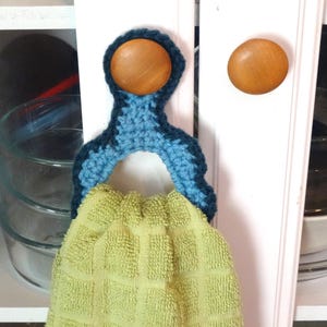 Crochet Towel Holder for Knob Hardware