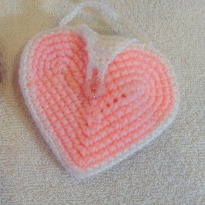 Crochet Heart Gift Bag Stardard size with Button Closure