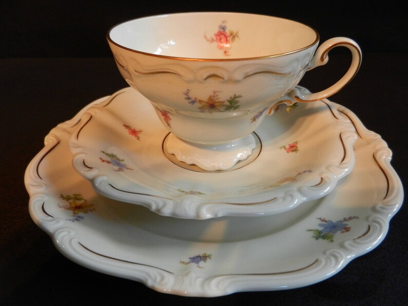 Rosenthal coffee set POMPADOUR Art Deco floral pattern with gold decoration from the 30s
