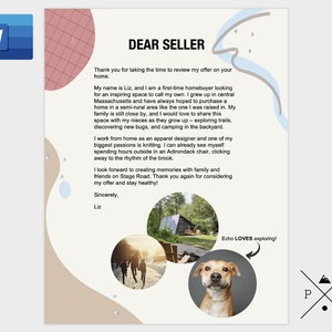 Plantilla de carta de oferta de estimado vendedor - Editable - Descarga digital