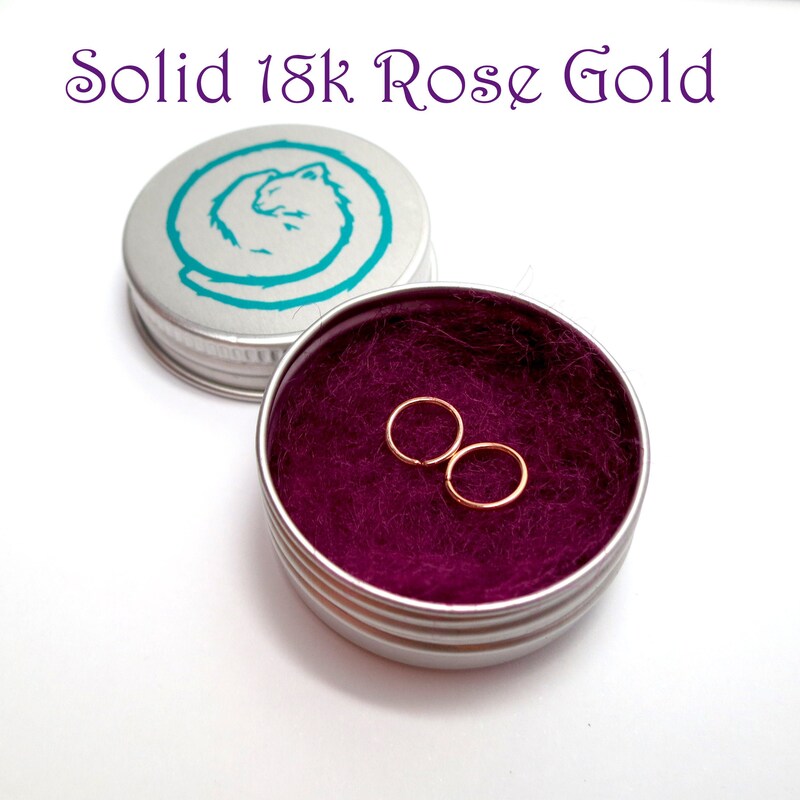 18ct Rose Gold On Sterling Silver Hinged Sleeper Hoop Earrings – 6mm To 12mm (UK Hallmarked)