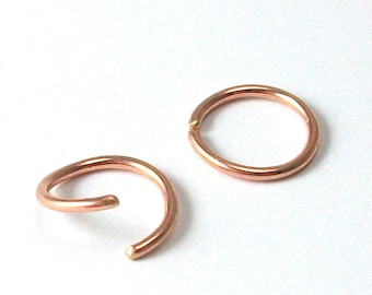 Rose Gold Hoop Earrings - Ear, Nose, Lip, Tragus, Eyebrow, Cartilage Ring - 20 Gauge Gold Filled SINGLE EARRING
