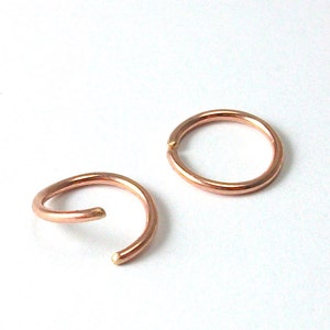 14k Rose Gold Filled Hoops - Single or Pair - Ear, Nose, Lip, Tragus, Eyebrow, Cartilage Ring -  20 Gauge Gold Filled Sleeper Earrings