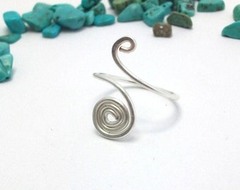 Sterling Silver Spiral Ring - Adjustable Ring - Modern Jewellery