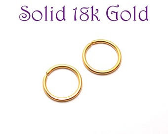 Solid 18k Gold Hoop Earrings – Continuous Sleepers single or pair