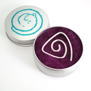 Sterling Silber Schalnadel - Dreieck Spirale Brosche