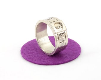 Mood spinner ring - ADHD fidget ring - sterling silver spinning ring