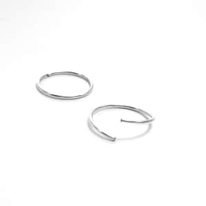 16 Gauge Sterling Silver Continuous Hoop Ring, body jewellery, eyebrow, bridge, nipple, septum, labret, lip ring, 8mm 20mm image 1