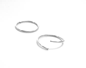 16 Gauge Sterling Silver Continuous Hoop Ring, body jewellery, eyebrow, bridge, nipple, septum, labret, lip ring, 8mm - 20mm