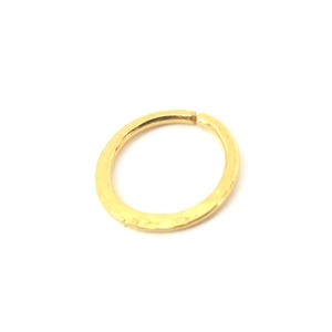 24k Solid Gold Hoop - 18g Hammered Endless Huggie Piercing Ring - Ear, Cartilage, Septum, lip, Nose