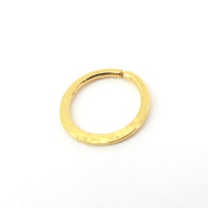 24k Solid Gold Hoop - 18g Endless Huggie Piercing Ring - Ear, Cartilage, Septum, lip, Nose