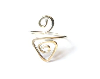 Silber Dreieck Ring - Einstellbare Sterling Silber Ring