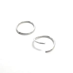 18 Gauge Sterling Silver Hoop Earring - Cartilage, Eyebrow, Nose, Lip ring, Seamless Sleeper