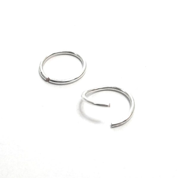 18 Gauge Sterling Silver Hoop Earring - Cartilage, Eyebrow, Nose, Lip ring, Seamless Sleeper