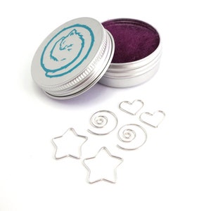 Silver earring gift Set - star, spiral and heart seamless sleepers, continuous hoops