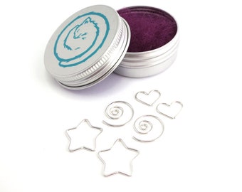 Silver earring gift Set - star, spiral and heart seamless sleepers, continuous hoops