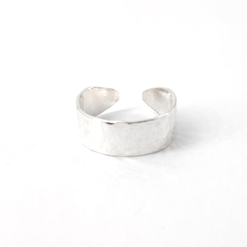Silver cuff adjustable toe ring image 1