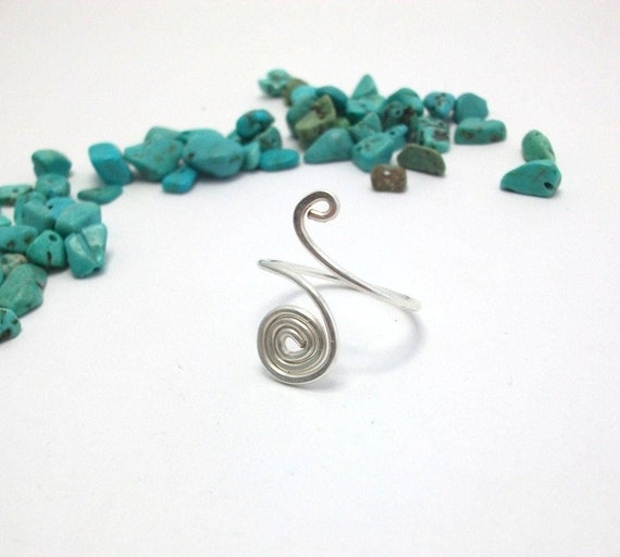 Sterling Silver Spiral Ring - Adjustable Ring - Modern Jewellery