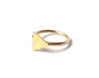 Gold Triangle Hoop Earring, Single or Pair, 20 Gauge small sleeper earring, cartilage, tragus, nose, lip ring, 7mm - 10mm