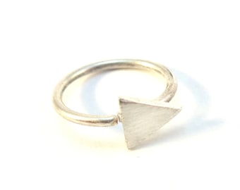 Silver Triangle Hoop Earring, 20 Gauge small sleeper earring, cartilage, tragus, nose, lip ring, 7mm - 10mm