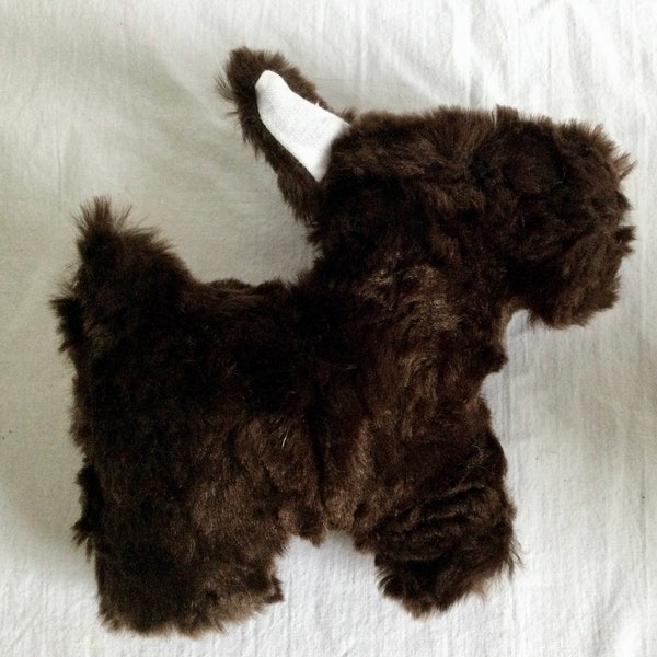 Brown toy dog. Small stuffed dog toy. Small gift for dog lover.