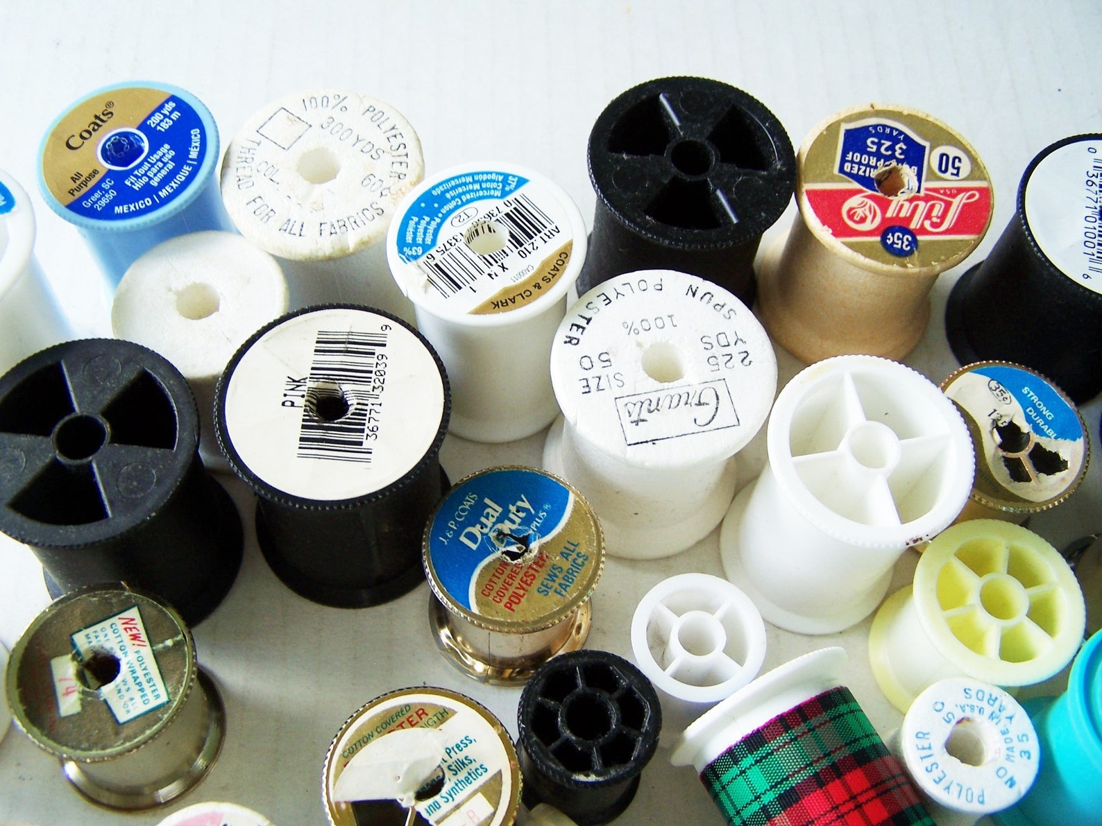 Empty Plastic Thread Spools Lot of 36 Sewing Notions Craft Etsy