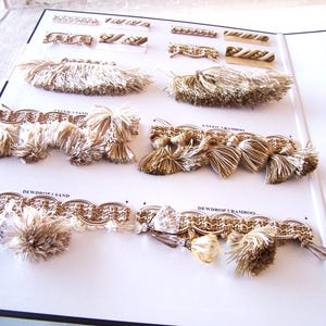 Tassel Fringe Trim Sales Sample Book, Trim Ribbon Samples, Curtain and Upholstery Trim, Fancy Cloth Fringe, Tassel Trim Supplies, Short Trim