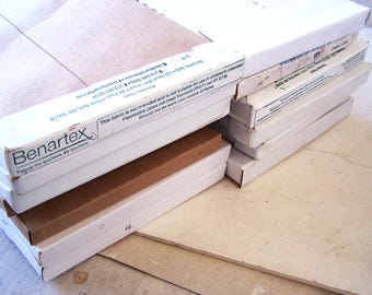 Cardboard Fabric Bolts 23" by 7 1/2" Lot of 13 Used, Fabric and Cloth Storage, Folding Flats for Fabric, Cardboard Bolts, American Product