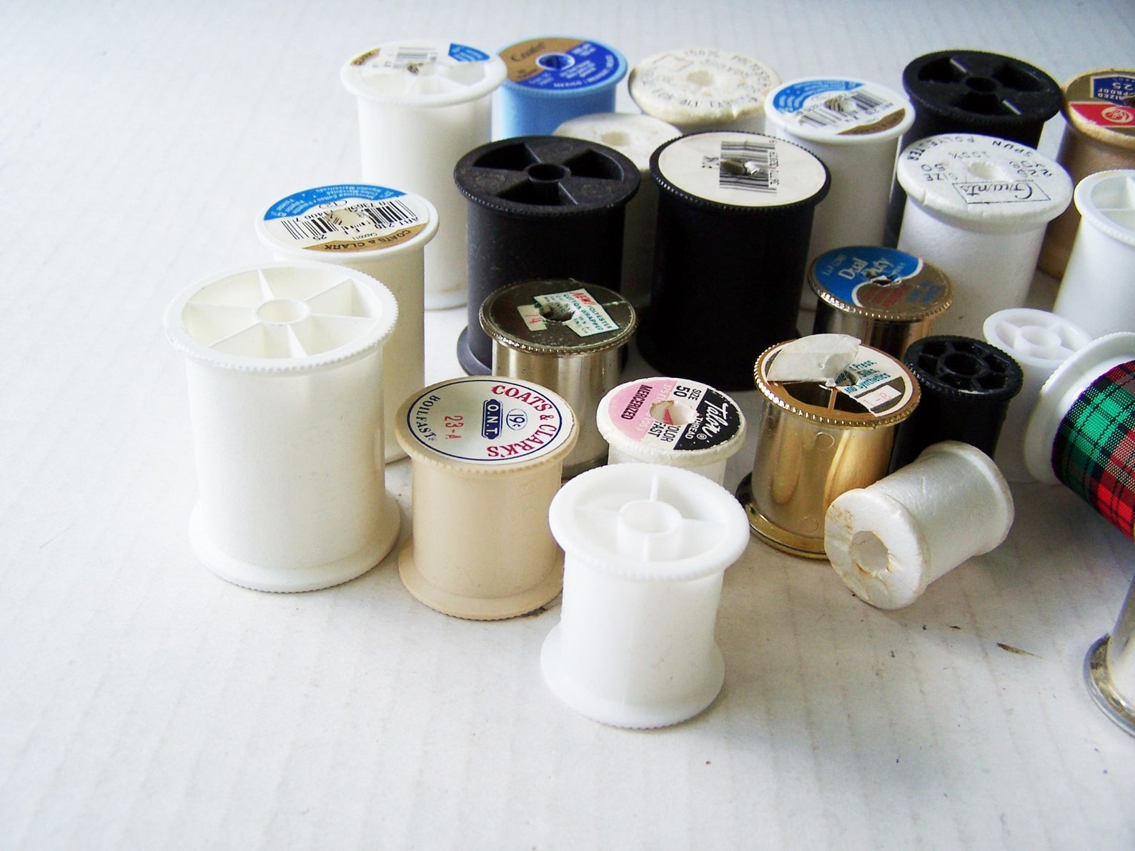 Empty Plastic Thread Spools Lot of 36 Sewing Notions Craft Etsy
