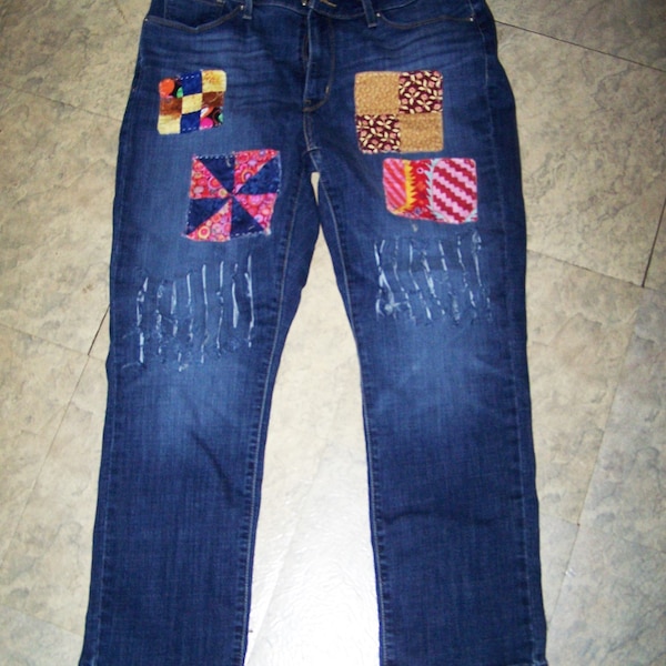 Patchwork Jeans - Etsy