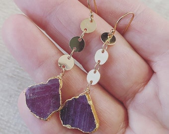 Sapphire Drop Dangle Earrings