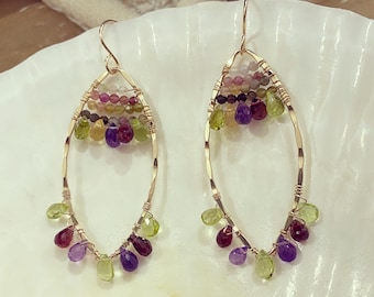 Tourmaline Earrings, Peridot Earrings