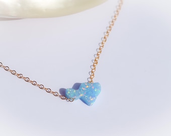 Opal Necklace Sterling Silver, Maui Ocean Pendant, Blue Opal, Gift for Her, Beach Jewelry