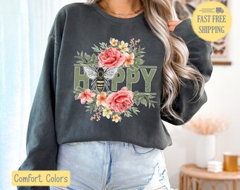 Chemise BEE Happy, Chemise Bee Keeper Happy, Chemise florale Bee Happy, Chemise Floral Bee Happy, Sweat-shirt Bee Happy, Chemise Comfort Colors, TShirt