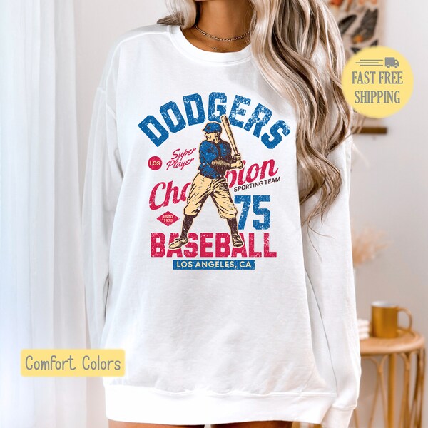 Dodgers Baseball Graphic Tee, Vintage Baseball Tee, Champion Team Shirt, Baseball Sweatshirt, Los Angeles CL Team, Sports, Baseball Mom