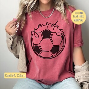 Soccer Graphic Tee, Soccer Game Day Shirt, Soccer Mom, Cute Soccer Shirt, Soccer Coach Gift, Player Gift, Comfort Colors, Unisex Shirt