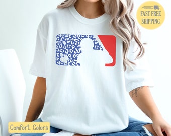 Leopard Baseball Shirt, Cute Baseball Mom Graphic Tee, Baseball Shirt, Baseball Logo, Baseball Mom Heart, Comfort Colors,Baseball Sweatshirt