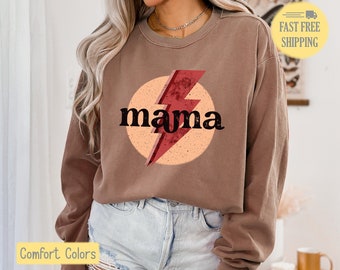 Mama Shirt, Retro Mama Shirt, Cute Mom Shirt, Fun Mama Shirt,  Hot Mama Sweatshirt, Gift for Mother, Gift for Wife, Comfort Colors Shirt