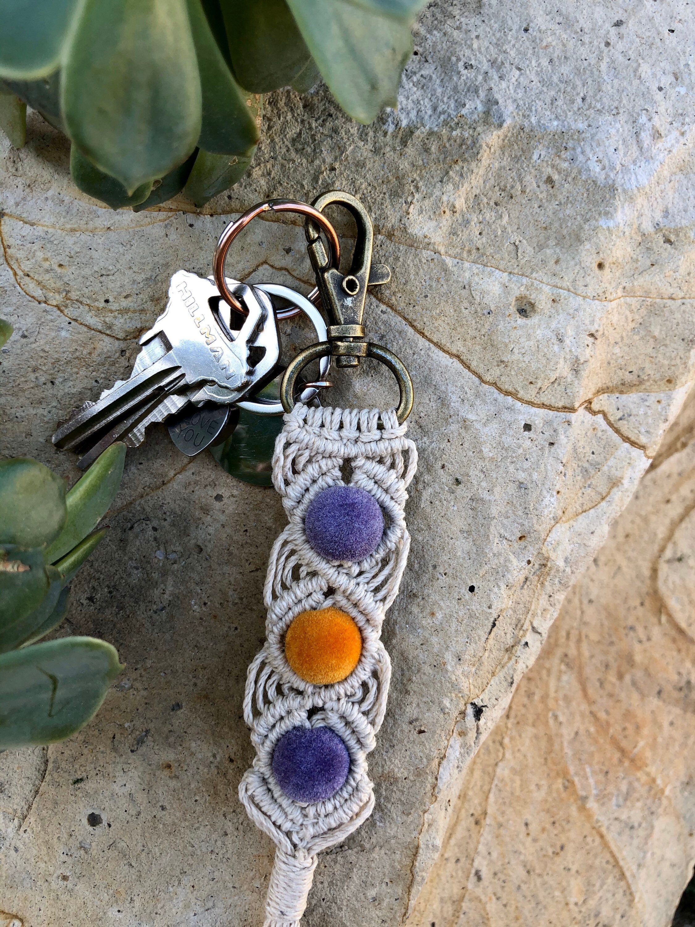 Handmade Hemp Cord Macrame Keychain Eco Accessories Hemp Etsy