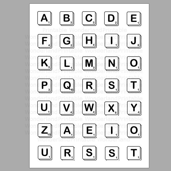 Scrabble Tiles Digital Collage Sheet 1 Inch Squares - Etsy