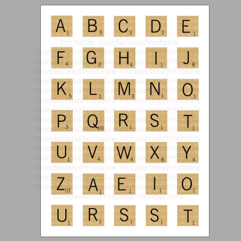 Scrabble Tiles Digital Collage Sheet 1 Inch Squares Scrabble Letters Instant Download Etsy