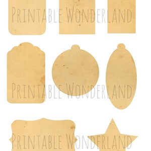 Printable Gift Tags Digital Gift Tags Labels With a Brown Paper Texture ...