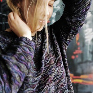 Patrón de crochet para suéter Bokabay: jersey de arriba hacia abajo, sin costuras y con tallas incluidas. Top de crochet con canesú redondo (PDF)