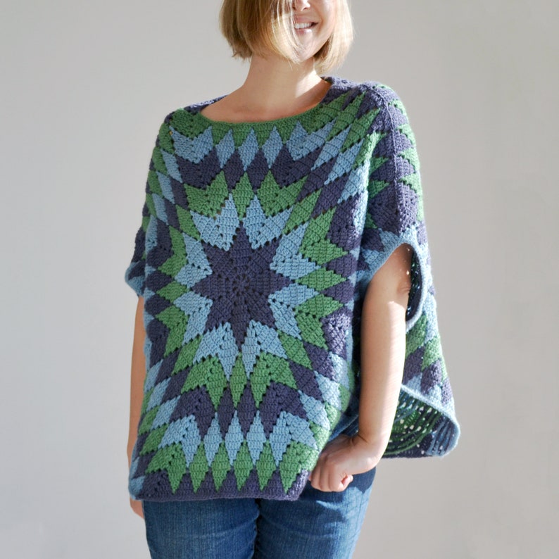 StarOver Poncho PDF Pattern Modern Crochet image 4