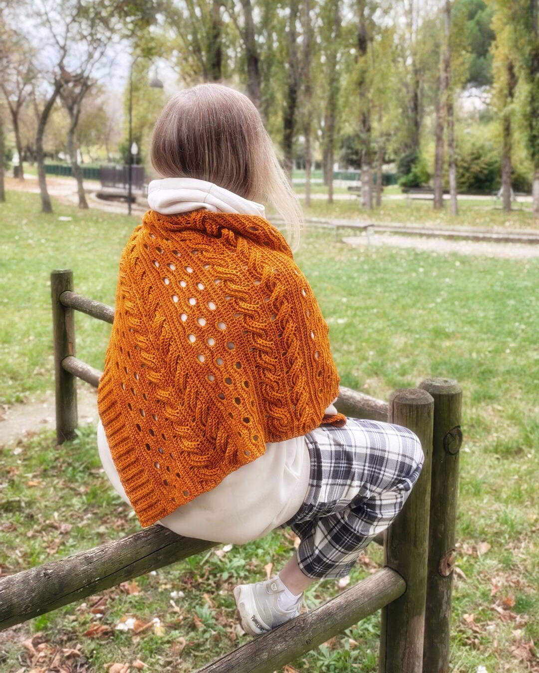 Hand Knit Cable Shawl, Openwork Poncho, Crochet Wrap - Etsy