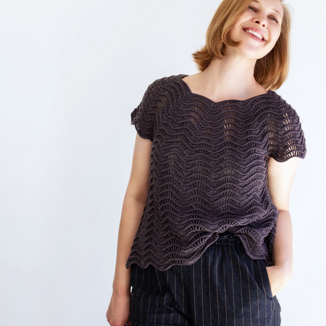 Pattern Kmy Chaitee Crochet Top Pattern • PDF Download • Summer Tee With Round Yoke ...