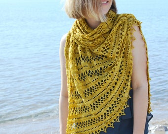 Suncatcher Shawl Crochet Pattern PDF ~ Lace Asymmetrical Triangle Shawl, Lightweight Crochet Shawl Pattern, Scarf & Stole Options
