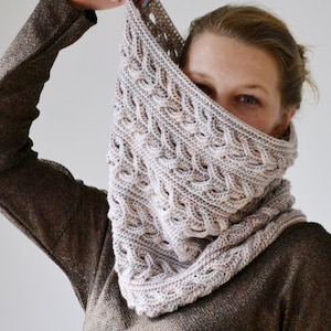 Charmer Cowl Crochet Pattern PDF | Textured Crochet Cables Neckwarmer | Elegant Cowl Design